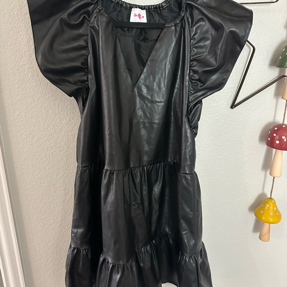 Buddy Love Black Faux Leather Mini Dress